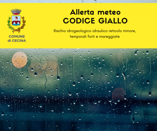 Allerta meteo codice giallo per pioggia, temporali e mareggiate 