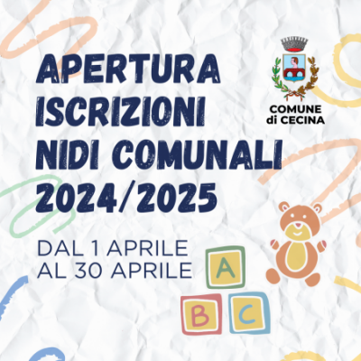 Apertura Iscrizioni Nidi Comunali 2024/2025 